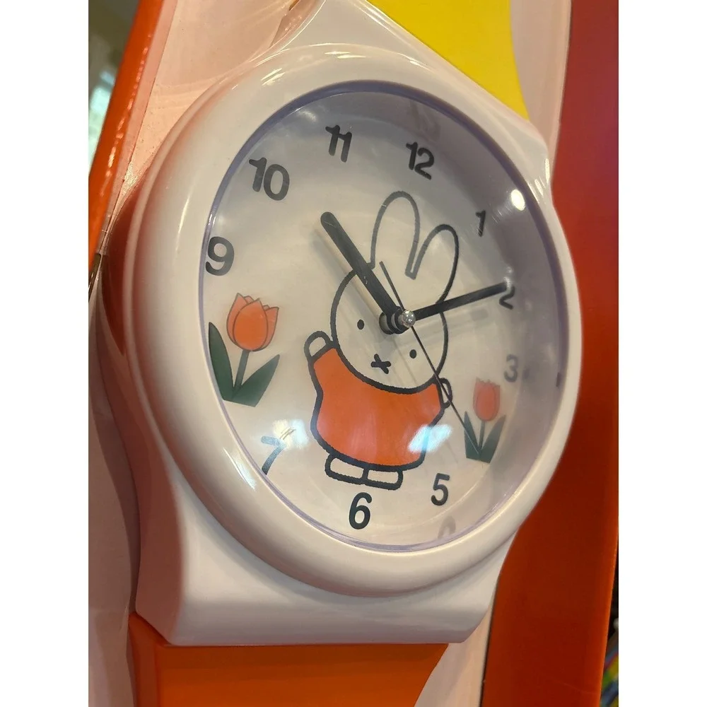 Miffy the Bunny Wristwatch Style Wall Clock Orange Yellow Dick Bruna Analog